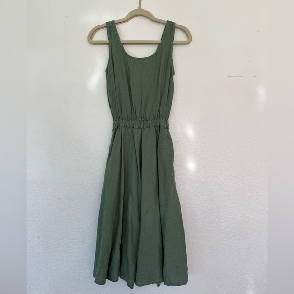notPERFECTLINEN Dresses & Skirts - Not Perfect Linen Green Sleeveless Dress